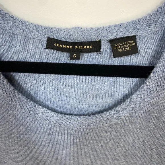 Jeanne Pierre Lightweight Blue Sweater 100% Cotton Women's Size: S - Picture 2 of 4